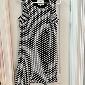 Tabitha Chic Black and White Sleeveless shift Dress PTP 17-18 L 33 size 4